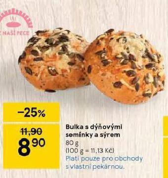Tesco Bulka s dýňovými semínky a sýrem nabídka