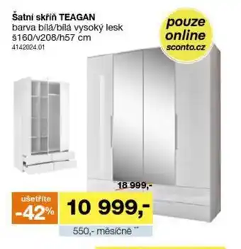 Sconto Šatní skřín Teagan nabídka