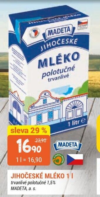 Trefa Jihočeské Mléko 1 l nabídka