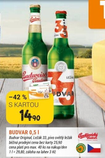 Trefa Budvar 0,5 l nabídka
