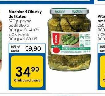 Tesco Machland okurky delikates nabídka