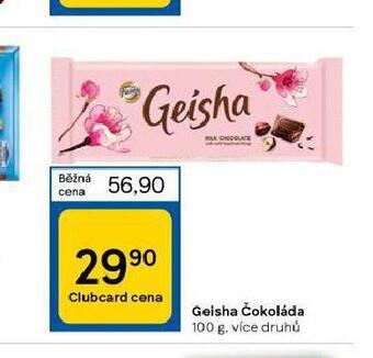 Tesco Geisha čokoláda nabídka