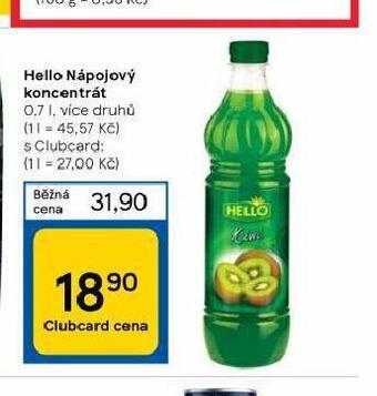 Tesco Hello nápojový koncentrát nabídka