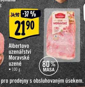 Albert Albertovo uzenářství moravské uzené  100 g nabídka