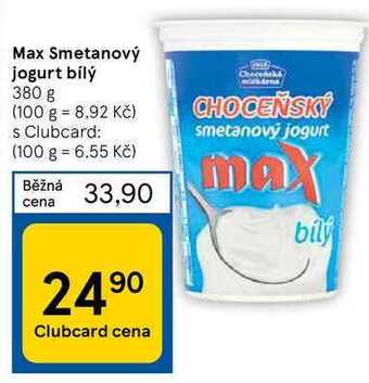 Tesco Max smetanový jogurt bílý 380 g nabídka