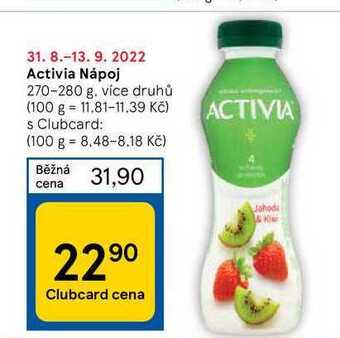 Tesco Activia nápoj 270-280 g nabídka