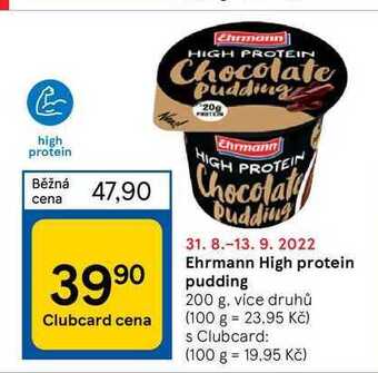 Tesco Ehrmann high protein pudding 200 g nabídka