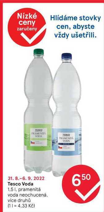 Tesco Tesco voda 1,5 l nabídka