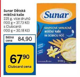 Sunar dětská mléčná kaše 225 g