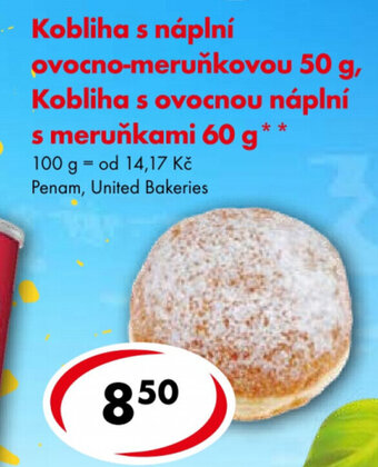 CBA Kobliha s náplni ovocno-merunkovou 50 g nabídka