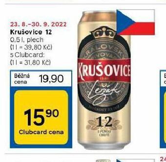 Tesco Pivo krušovice 12 královský ležák nabídka