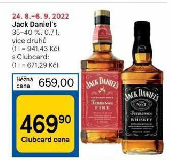 Tesco Jack daniel´s nabídka