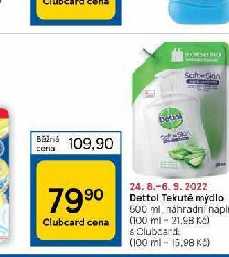 Tesco Dettol tekuté mýdlo nabídka