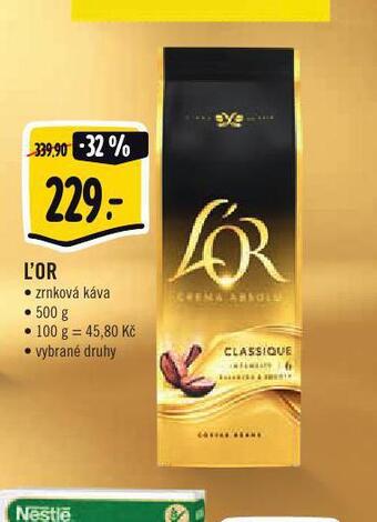 Jip L´or zrnková káva nabídka