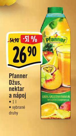 Jip Pfanner džus, nektar a nápoj nabídka