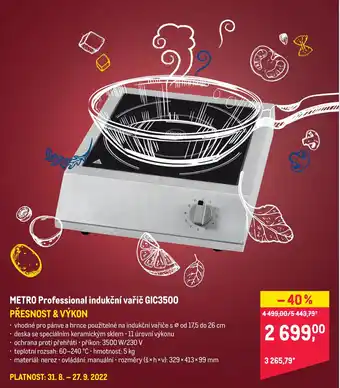 Metro Professional indukční vařič GIC3500