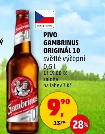 Penny Market Pivo Gambrinus Originál 10 0,5l nabídka