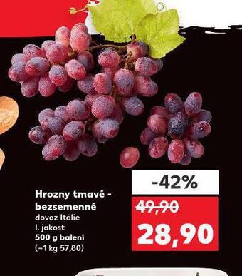 Kaufland Hrozny tmavé bezsemenné nabídka