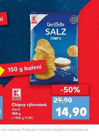 Kaufland Chipsy rýhované nabídka
