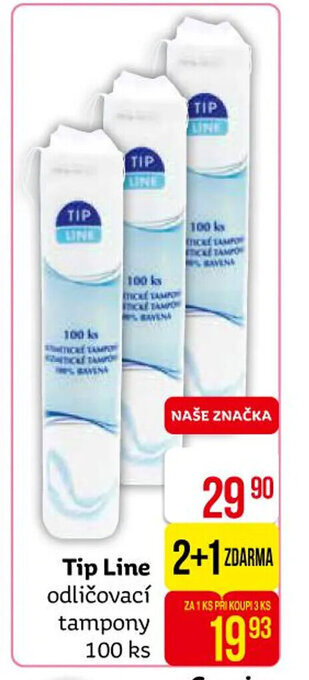 Teta Tip Line odličovací tampony 100 ks nabídka