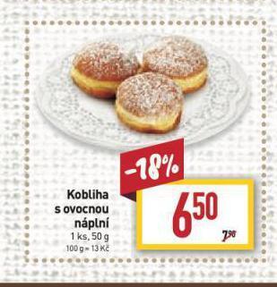 Billa Kobliha s ovocnou náplní nabídka