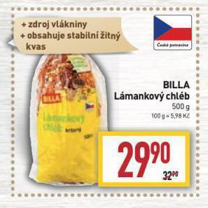 Billa Lámankový chléb nabídka