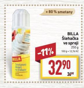 Billa Šlehačka ve spreji nabídka
