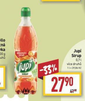 Billa Jupí sirup nabídka