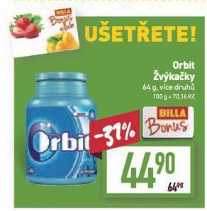 Billa Orbit žvýkačky nabídka