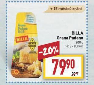 Billa Grana padano sýr nabídka
