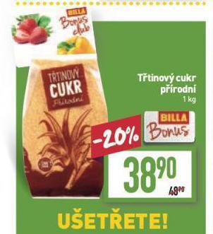 Billa Třtinový cukr nabídka