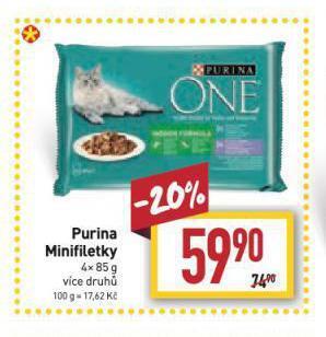 Billa Purina one minifiletky pro kočky nabídka