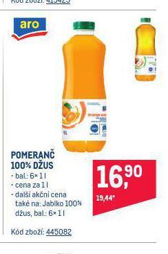 Makro Pomeranč 100% džus nabídka