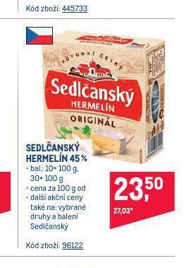 Makro Sedlčanský hermelín nabídka