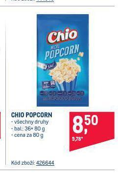 Makro Chio popcorn nabídka