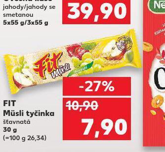 Kaufland Fit müsli tyčinka nabídka