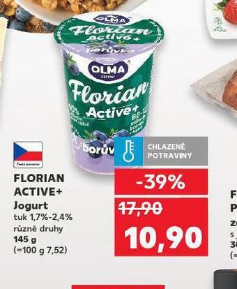 Kaufland Florian active+ jogurt nabídka