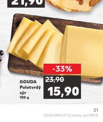 Kaufland Gouda polotvrdý sýr nabídka