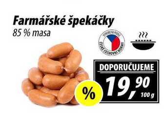 ZEMAN Farmářské špekáčky 85 % masa, 100 g nabídka