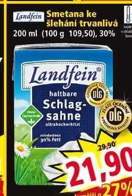 Norma Landfein smetana ke šlehání trvanlivá 200 ml nabídka