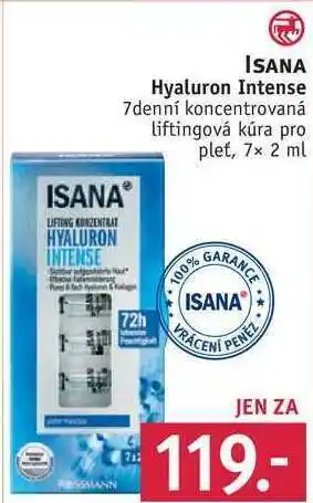 Rossmann Isana hyaluron intense 7denní koncentrovaná liftingová kúra, 7x 2 ml nabídka