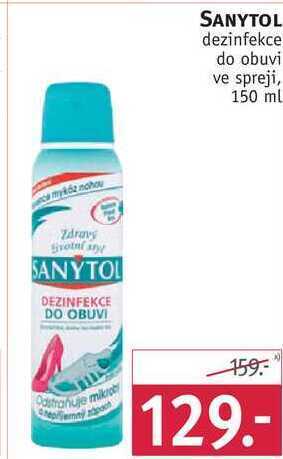 Rossmann Sanytol dezinfekce do obuvi ve spreji, 150 ml nabídka