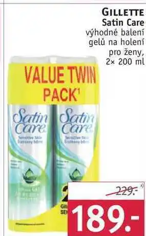 Rossmann Gillette satin care, 2x 200 ml nabídka