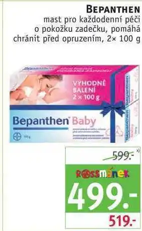 Rossmann Bepanthen mast pro každodenní péči o pokožku zadečku, 2x 100 g nabídka