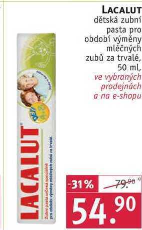 Rossmann Lacalut dětská zubní pasta, 50 ml nabídka