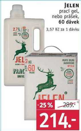 Rossmann Jelen prací gel, nebo prášek, 60 dávek nabídka