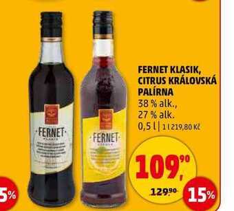 Penny Market Fernet klasik královská palírna, 0,5 l nabídka