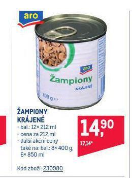 Makro Žampiony krájené nabídka