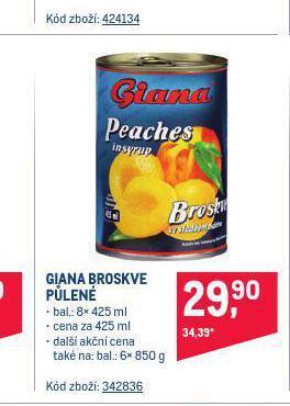 Makro Giana broskve nabídka