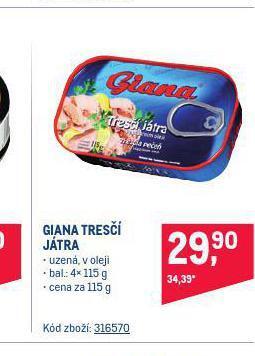 Makro Giana tresčí játra nabídka